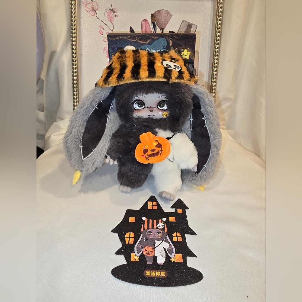 Lokiki Halloween Bunny Plush Toy with Pumpkin
